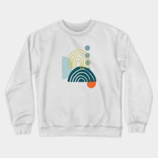 Abstract Rainbow on Blue Crewneck Sweatshirt